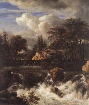 Jacob Van Ruisdael : Waterfall IN A Rocky Landscape